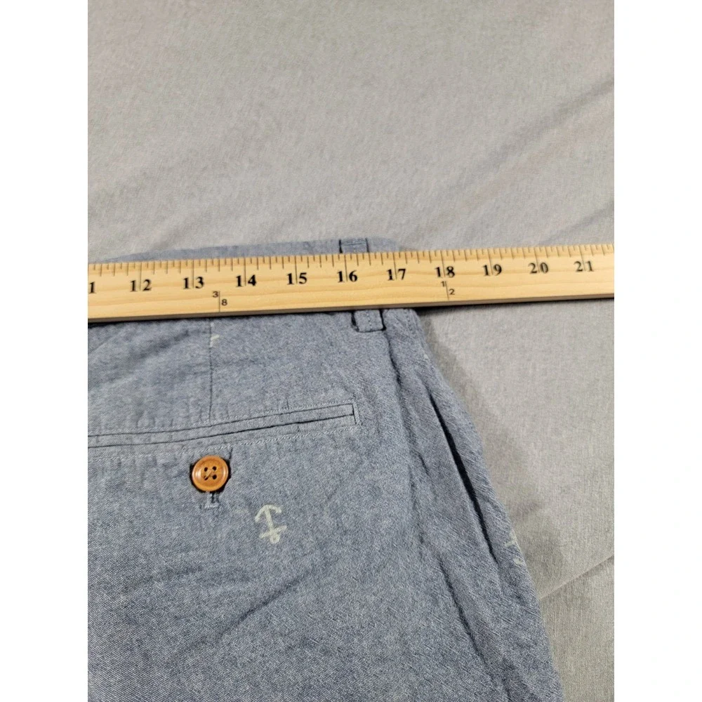 J. Crew Gramercy Shorts Mens 34 Blue Anchor‎ Chino Preppy Sailing Beach Casual